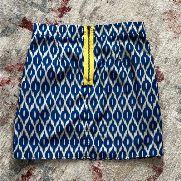 Blue and White Patterned Women's Skirt - Picture 1 of 3